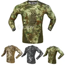 Мужская спортивная футболка с длинным рукавом для фитнеса на открытом воздухе, быстросохнущие походные рубашки в охотничьем стиле, мужские камуфляжные военные футболки