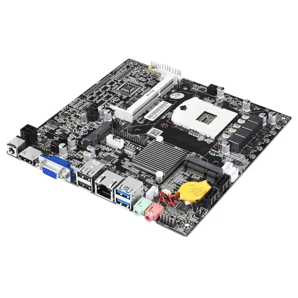 Мини ITX PGA988 HM65 Материнская плата поддерживает мобильный процессор DDR3 Core i3 i5 i7 cpu с VGA USB2.0 Mini PCIe для мини-ПК, POS, AIO