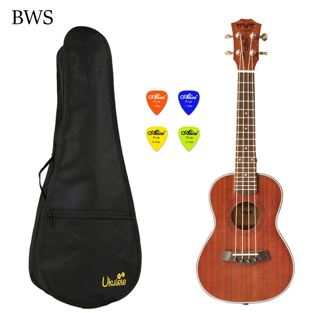 BWS, 23 дюйма, гавайская гитара Ukelele, 4 струны, деревянная гитара для Гавайских гитары, концертный комплект с сумкой, мини-гитара, гавайская гитара, электрическая укулеле, UK2322A