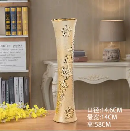 Золотые керамические вазы на земле, большие вазы для гостиной, ТВ, Ковчег, набор, украшение, бытовые вазы для крыльца - Цвет: 5