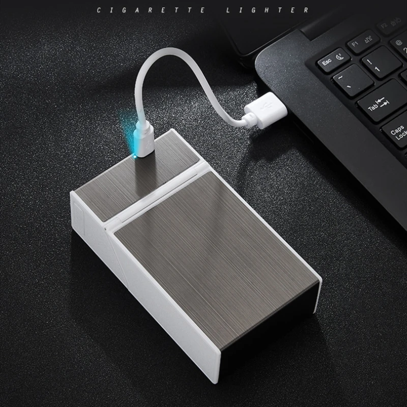 Двухдуговая USB Зажигалка водонепроницаемая 20 шт. коробка для сигарет с табаком
