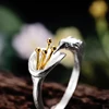Lotus Fun Real 925 Sterling Silver Bird Ring Creative Design Fine Jewelry Adjustable Hummingbird Rings for Women Christmas Gift ► Photo 2/6