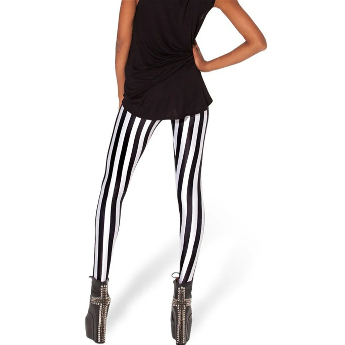 운동 레깅스 여성 패션 바지 3d 인쇄 운동복 레깅스 바디 모양 전체 길이 카프리 스트레치 레깅스 스트라이프