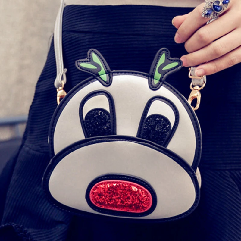

The new winter bag 2019 cartoon animal buns for casual fashion color stitching Shoulder Bag Messenger Bag