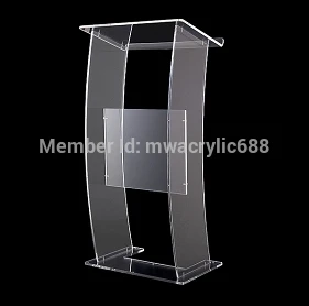 شراءLecternacrylic Furniturefree الشحن الحديثة تصميم رخيصة شفاف واضح الاكريليك المنبر منبر