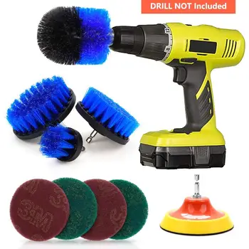 

Drill Brush Attachment Set 8PCS Scouring Pads Power Scrubber Brush Scrub Pads Cleaning Kit