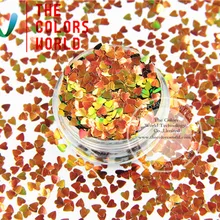 TCR404 переливающийся красный золотой с зеленым блеском Цвет в форме сердца 3,0 мм размер блеск для дизайна ногтей и украшения своими руками