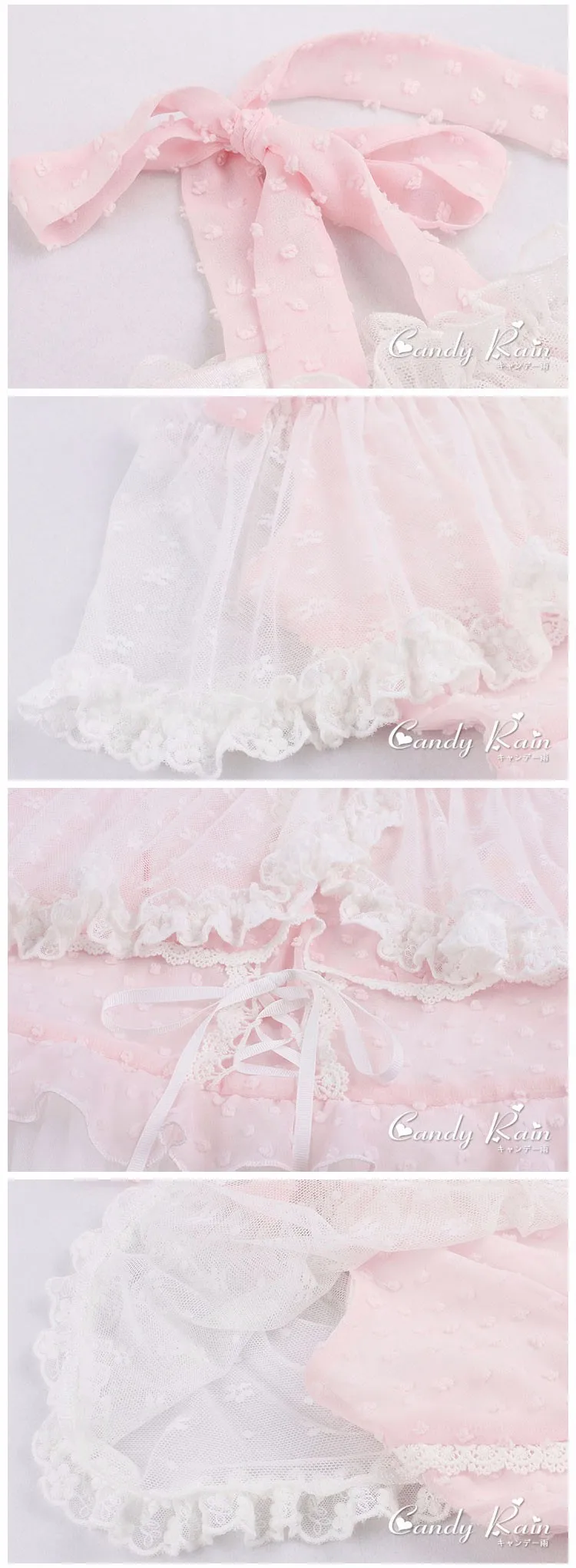 Милое платье принцессы в стиле «Лолита», милое летнее кружевное шифоновое платье в японском стиле с тонкими лямками на плечах C16AB6033