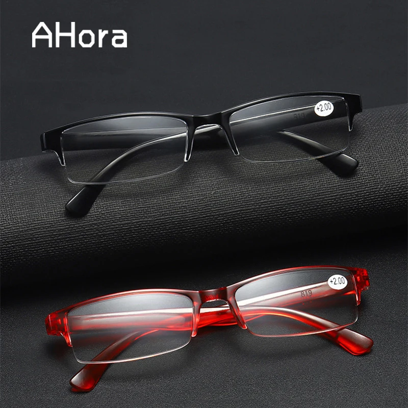 

Ahora Business Reading Glasses Men Cutting Half Frame Presbyopia Reading Glasses Women Unisex Ultralight HD Eyeglasses +1.0to4.0