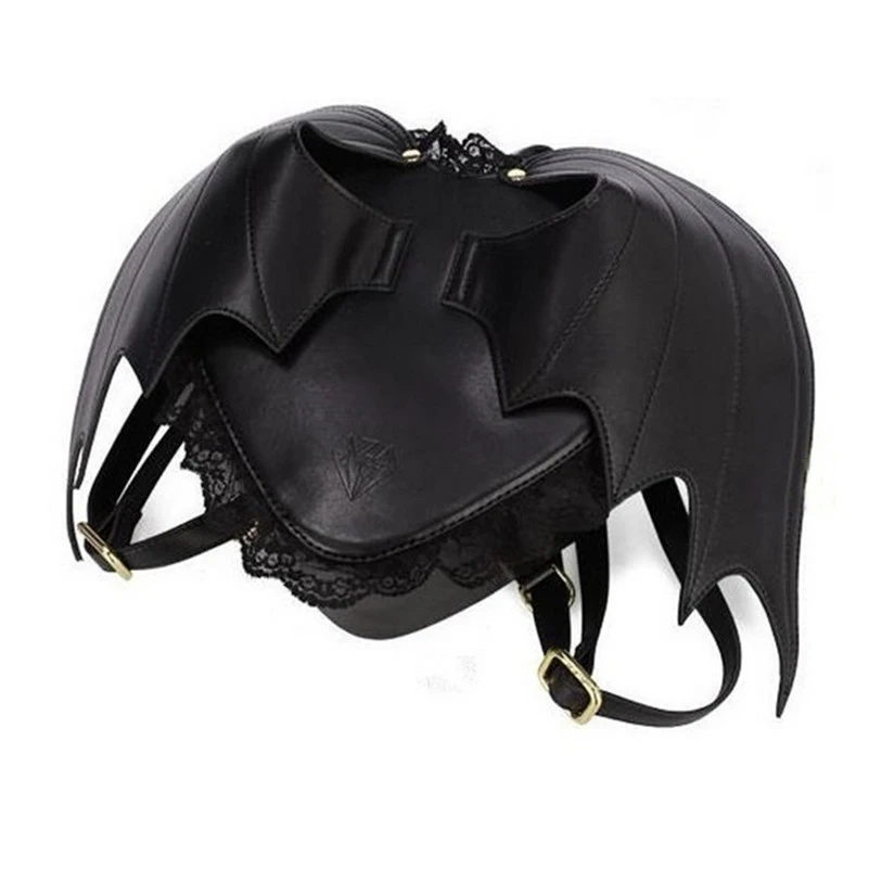 Mochila De Corazón Gótico Estilo Lolita Con Alas De Murciélago