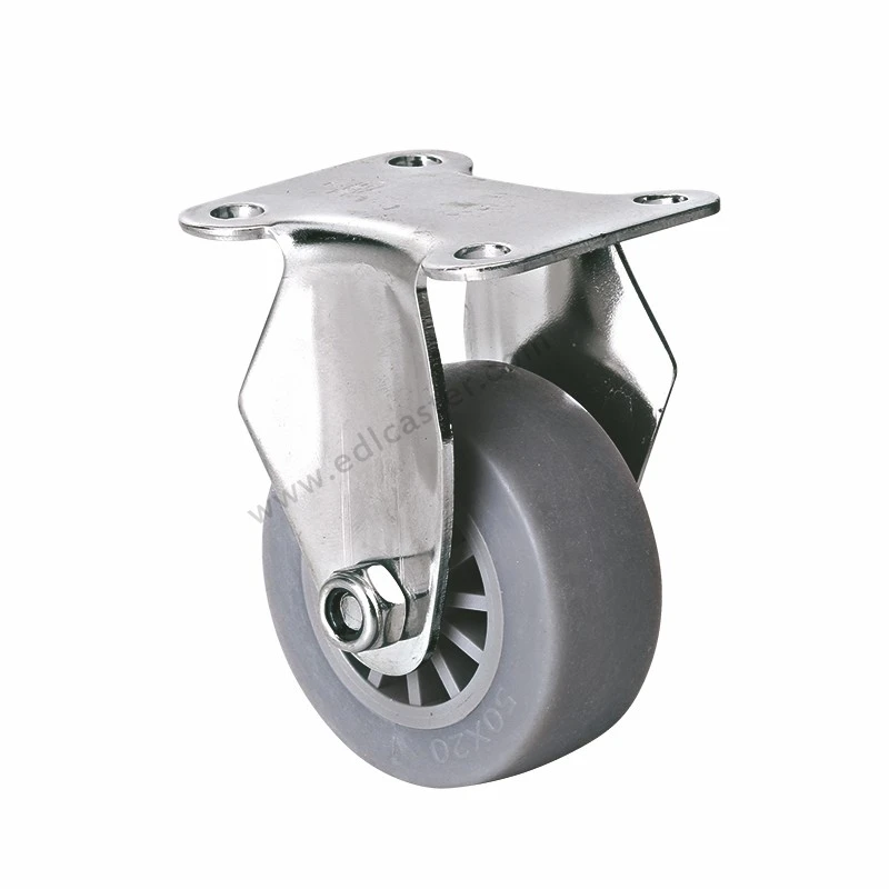 2PCS EDL 2 Inch Small Mini Stainless Steel Casters Wheels 50Kg TPE TPR