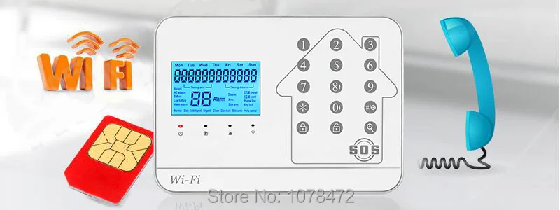 Высококачественный GSM для тсоп, Wi-Fi аварийная система, приложение управления домом аварийной системы безопасности работает с ip-камерой