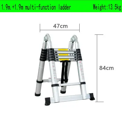 Продукт регистрации 1,9 метров многофункциональная Складная Удлиняющая лестница, конвертируемая в вертикальную лестницу/елочка лестница