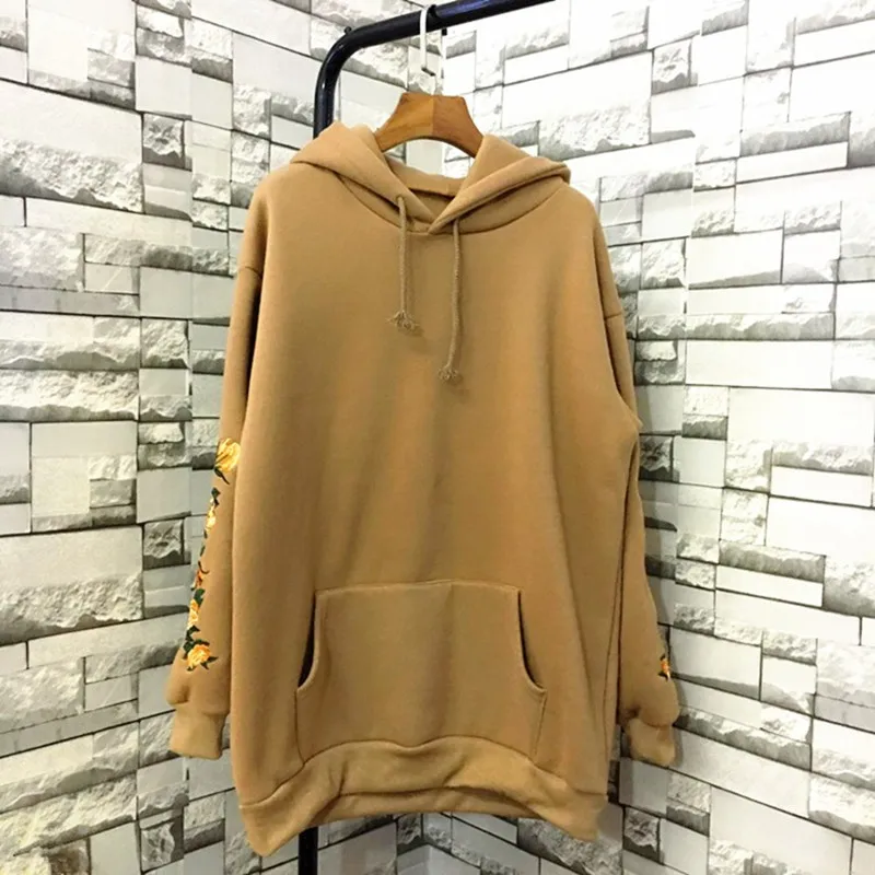  HziriP 2018 New Hooeded Sweatshirt Women Elegant Embroidery Flowers Long-sleeved Pullover Fashion C