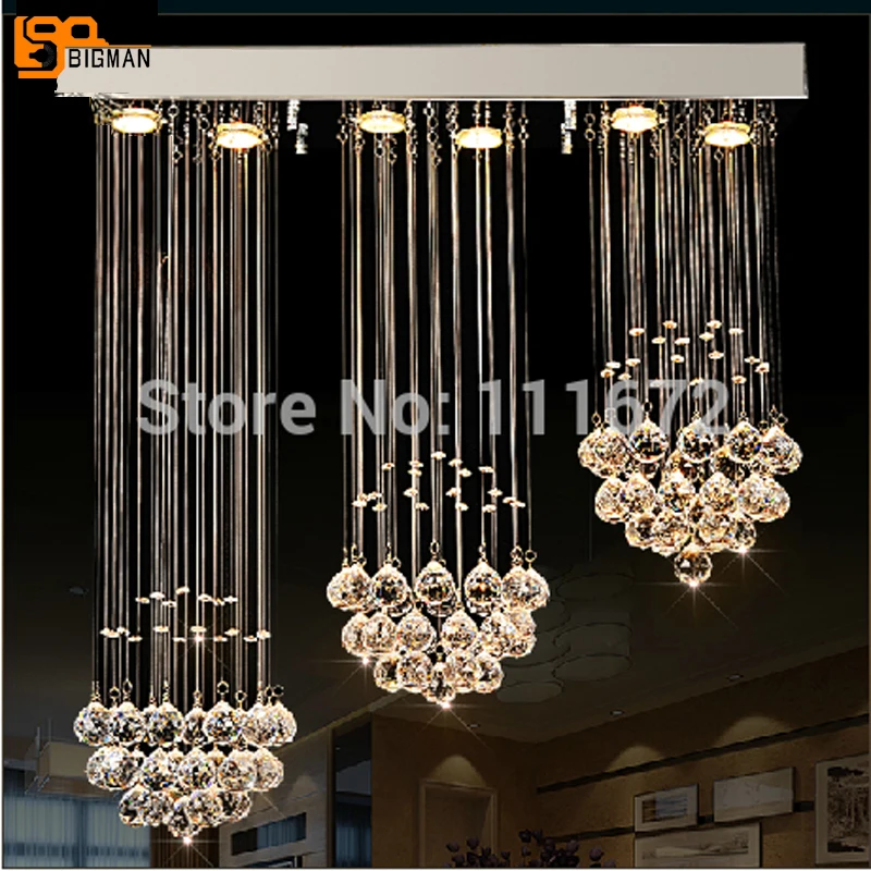 

modern rectangular crystal chandelier LED lamp for dinning room light fixtures