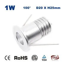 1W 15mm 3-3.4V 300mA Mini Led Downlight Lamp 80Ra 100Lm 1watt Star stair cabinet light CE RoHS 5Years Warranty