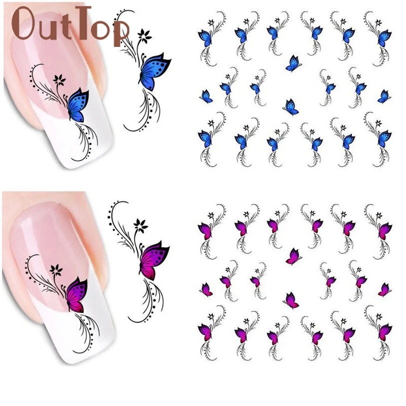 Модный женский 3D дизайн Переводные картинки с бабочками наклейки для ногтей советы для украшения леверт Прямая поставка mar7