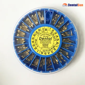 

Dental Orthodontic Conical Screw Posts Gold Plated Material