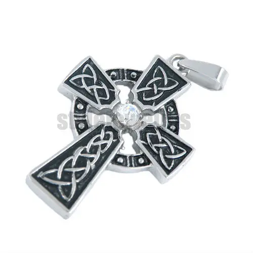 Claddagh Style Stone Iron Cross Pendant Stainless Steel jewelry Fashion Celtic Knot Motor Biker Wholesale SWP0022A | Украшения и