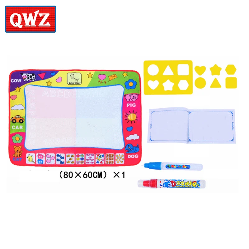 

QWZ 80*60 Baby Kids Add Water with Magic Pen Doodle Painting Picture Water Drawing Play Mat in Drawing Toys Board Gift Christmas
