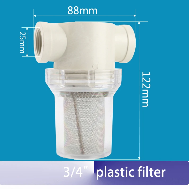 3/4" DN20 Inline Water Filter Strainer with stainless steel/water level