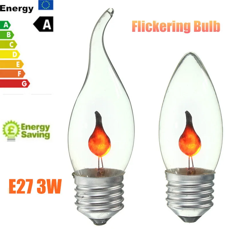 3W Vintage LED Light Bulb E27 Energy Saving Fire Flickering Flame ... 3W Vintage LED Light Bulb E27 Energy Saving Fire Flickering Flame ...