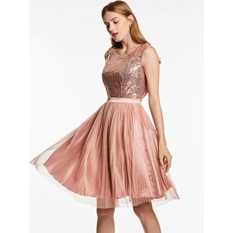 Dressv коктейльное платье с глубоким вырезом, розовые короткие коктейльные платья длиной до колена, на шнуровке