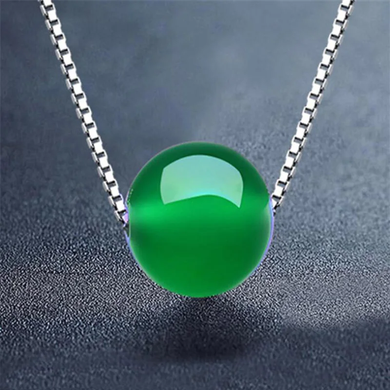 Yu xin yuan натуральный нефритовый медальон 14 мм зеленое ожерелье из круглых бусин подвеска с бесплатной 925 серебряной цепочкой для женщин ювелирные изделия