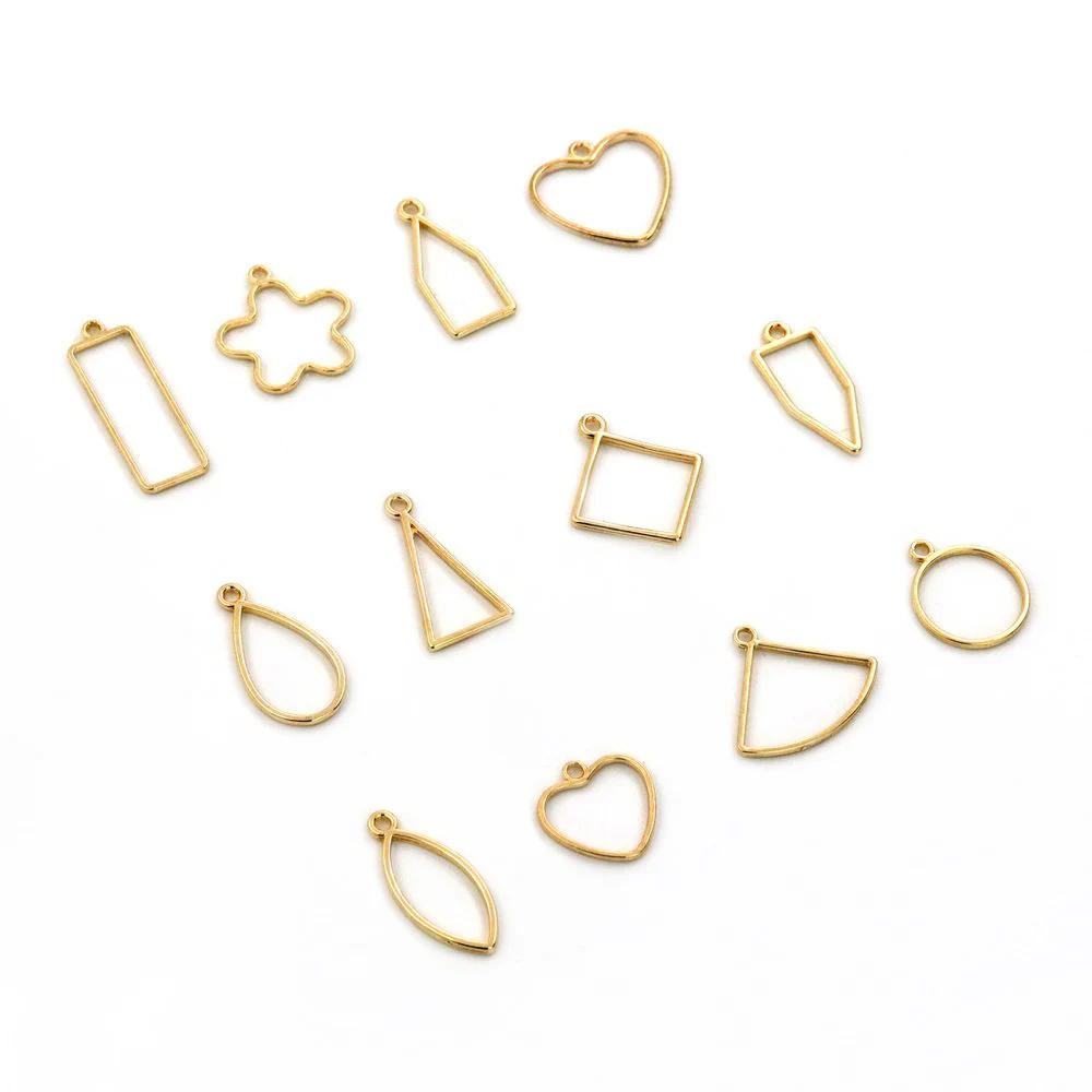 

10 pcs Heart Square Water Drop Pendant Charm Epoxy Metal Mold For Jewelry Making Necklace Bracelet Making Accessories Wholesale