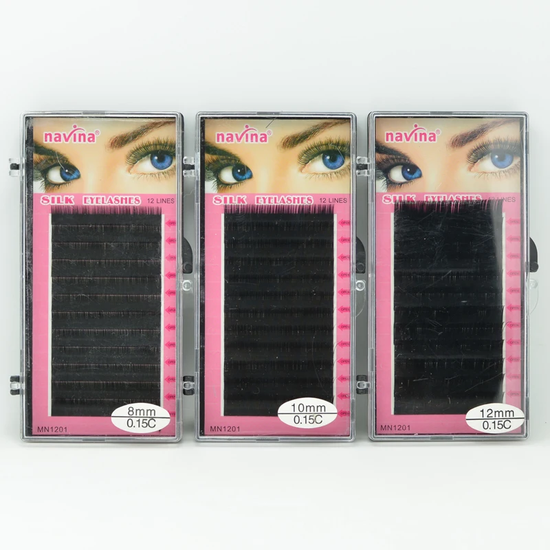 

Navina 12rows False Eyelashes C Curl Individual Eyelash Extension Cilios Posticos Cheap Eyelashes