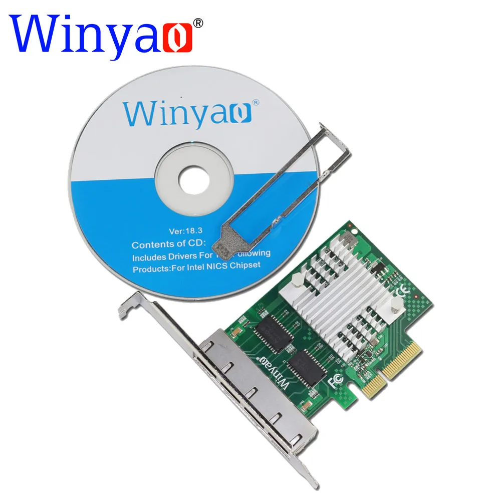 Winyao wy1000t4 pci-e x4 Quad Порты и разъёмы 10/100/Gigabit Ethernet 1000 Мбит сетевой карты серверный