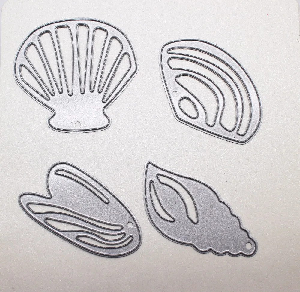 

4PCS Sea Shell Cutting Dies Stencil Shape Of Shell Animals Dies For DIY Scrapbooking Photo Album Embossing Folder Card Making