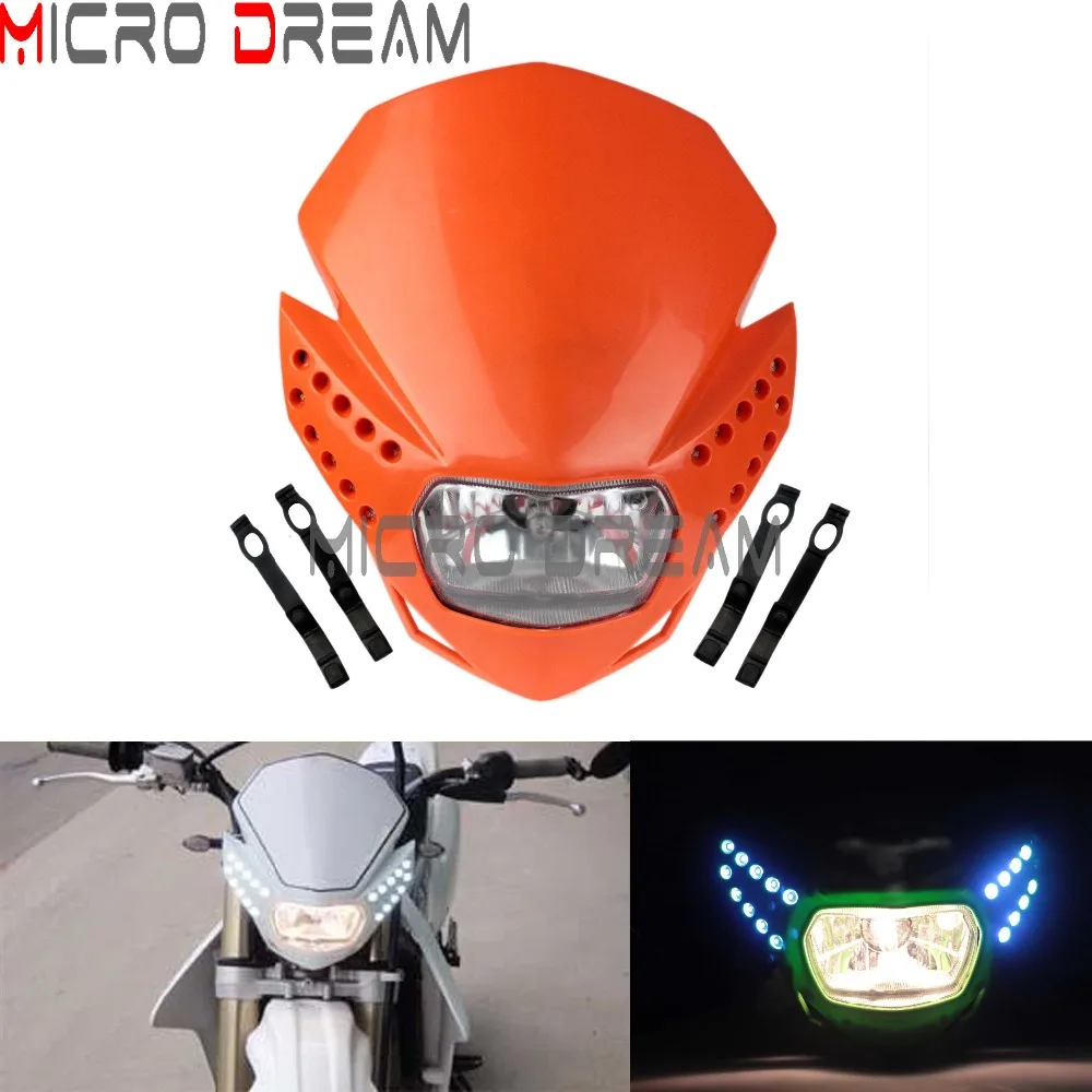 

LED Headlight Assembly Motorcycles Offroad Dirt Bike Universal Vision Headlamp For KTM EXC125 EXC200 XCW250 XC300 SX450 MX 06-18