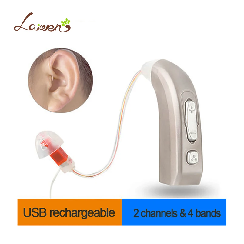 JE33 Newest Rechargeable Hearing Aid Auidphones Microphone Amplifier To Profound Deaf Hearing Aids Left /Right ear Dropshippin