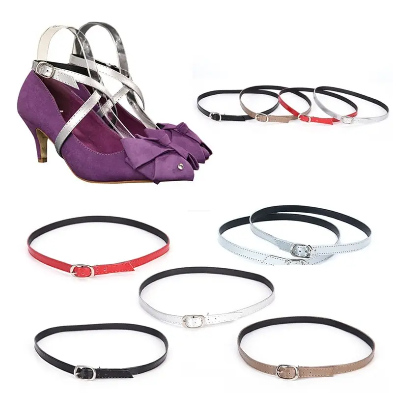 

Women Creative Design Convenient Shoes Belt Ankle Shoe Tie PU Leather Charm Lady Strap Lace Band for Holding Loose High Heels