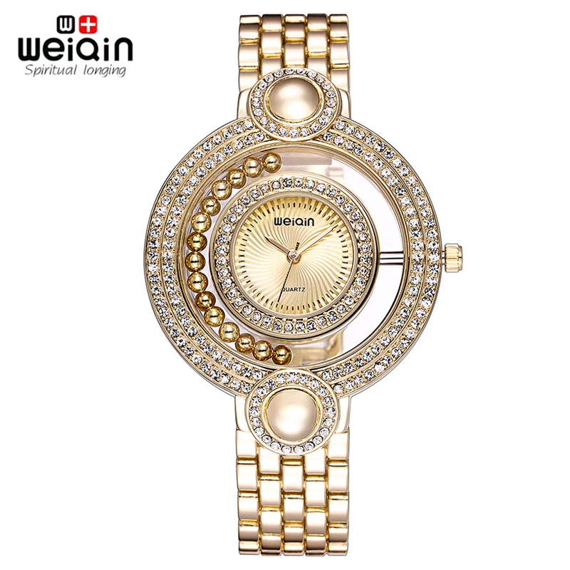 Prix pour WEIQIN Marque Dames Montre En Or Mode Perle Strass Cadran Rond Analogique Quartz Robe Montres Femmes Wateroroof Cadeau reloje mujer Prix pour WEIQIN Marque Dames Montre En Or Mode Perle Strass Cadran Rond Analogique Quartz Robe Montres Femmes Wateroroof Cadeau reloje mujer