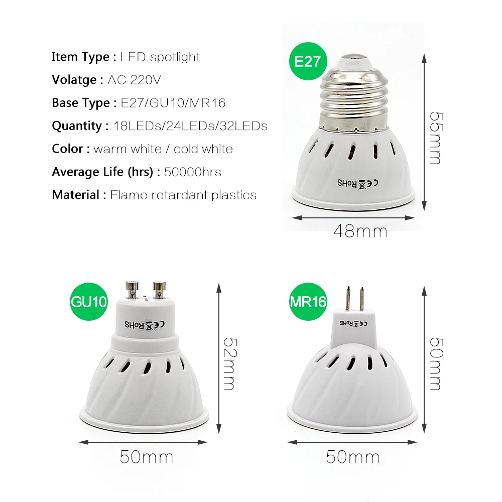 CE& RoHs GU10 E27 MR16 Светодиодный светильник-кукуруза SMD 5733 энергосберегающая лампа 4 Вт 6 Вт 8 Вт 220 В лампа Точечный светильник домашняя люстра-прожектор