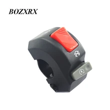 BOZXRX 22 мм мотоциклетные переключатели руля, двойной переключатель управления, головной светильник, аварийный тормоз, противотуманный светильник, на выключение, алюминиевый сплав