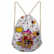 Noisydesigns Drawstring Bag cherrykoko star skull Travel Sport Bags Cinch Sackback Cool Boy Girls Small Backpack Soft