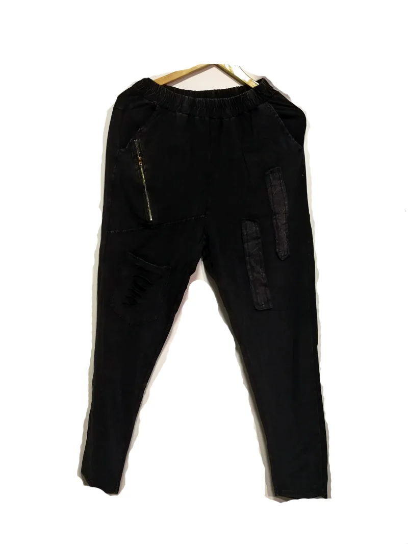 Модные штаны шаровары в стиле панк рок для женщин Pantalon Femme повседневные уличные