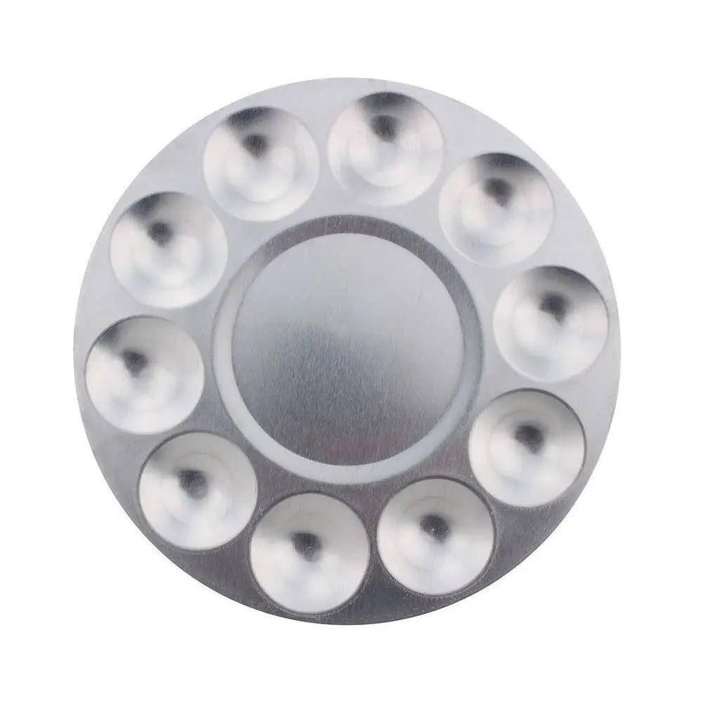 

5Pcs-2Pcs 10 Well Round Artist Watercolours Paint Mixing Palette Tray
