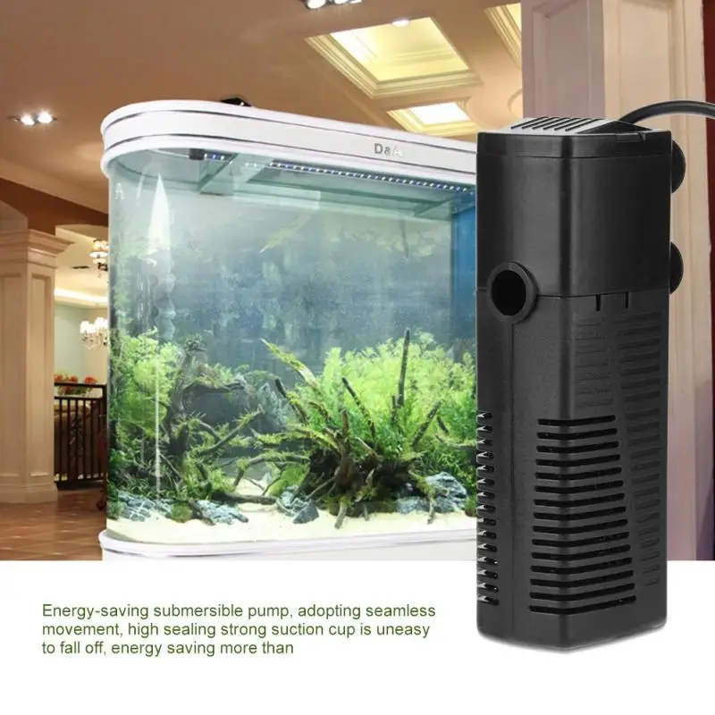 

3 In 1 Quiet Internal Aquarium Filter Submersible Pump Filter overflow With Rain Spray For Increasing Oxygen Pumping