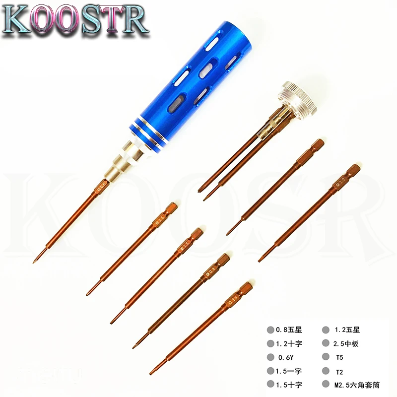 

10in1 MIni Screwdriver Set Hexagon Slotted Phillips Chrome Vanadium Screwdriver Bits Phone Glasses Repair Tools