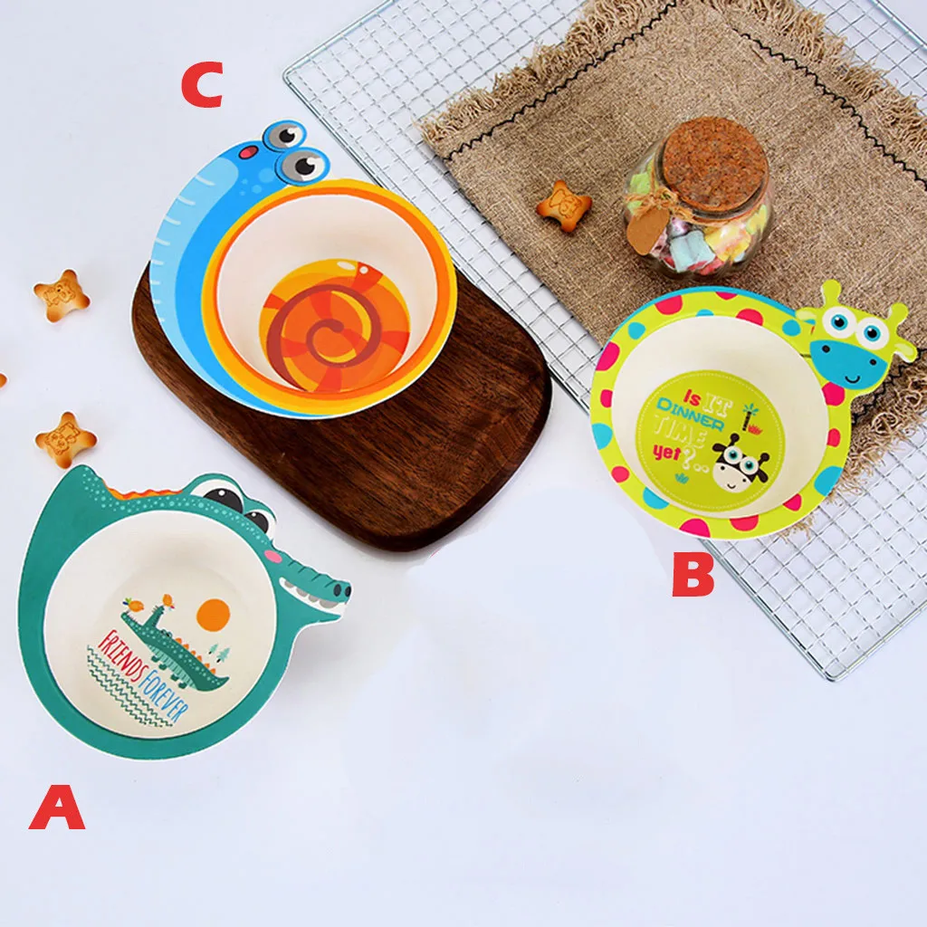 

Cute Cartoon Animal Harmless Bamboo Fiber Lovely Children Profession Bowl Baby Kid Plate Soup Utensil Gadget Kitchen Accessories