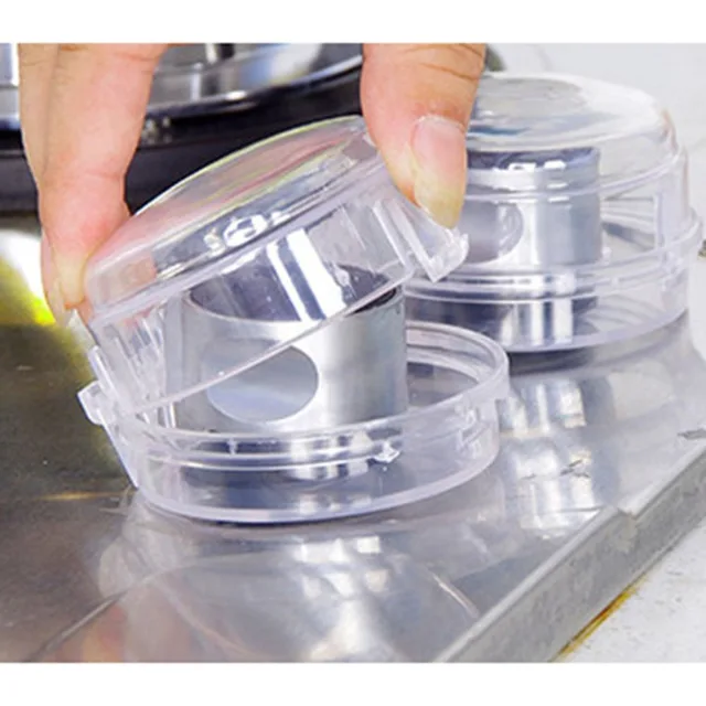 2Pcs/set Stove Knob Covers Safety Child Proof Kitchen Hinged Lid Child