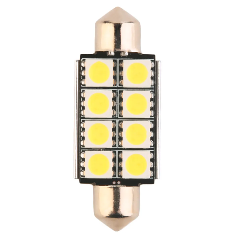

1PC 42mm C5W C10W canbus no error Festoon 8 led 5050 smd Car Licence Plate Light Auto housing Interior Dome lamp Reading Lights