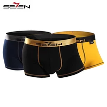 Seven7 Марка Высокие Упругие Случайные Мужчины Underwear Боксеры Сексуальная Удобная 3 Шт. Пакет Красочные Боксеры Мужчины Шорты Брюки 110F08060