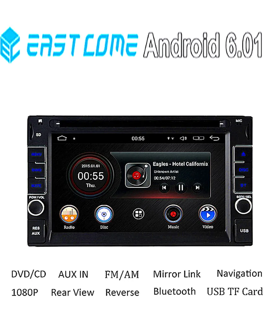 

2GB RAM 4 Core 1024*600 Double 2 DIN 2DIN Android 6.0.1 Car DVD player GPS Navigation Stereo Audio 2DIN Universal