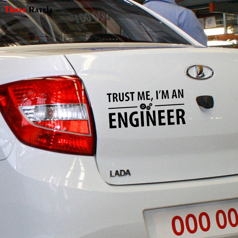 Three Ratels LBH365 Funny Car Sticker 30x13.7cm - Trust Me I Am an Engineer Vinyl Decal for Cars image 5