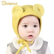 Весна милый ребенок шапка с ушками Регулируемый Детская шляпа шапочка для малышей желтый/розовый для детей от 1 до 2 лет